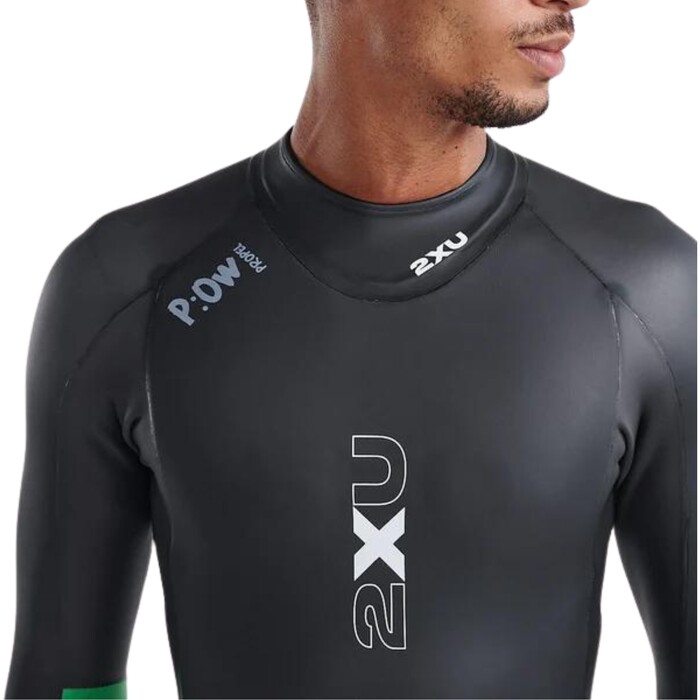 2024 2XU Hommes Propel Open Water Swim Combinaison Noprne MW7144c - Black / Bright Green